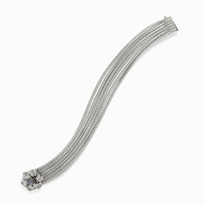 Bracciale in Oro Bianco 18k e Zaffiri