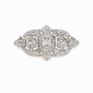 A platinum and diamond brooch, circa 1925