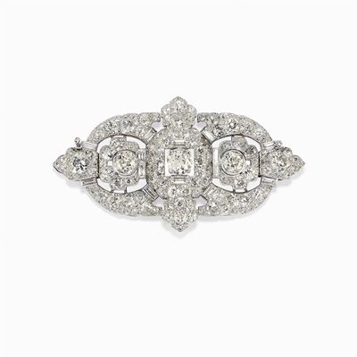 Spilla in Platino e Diamanti, 1925 Circa