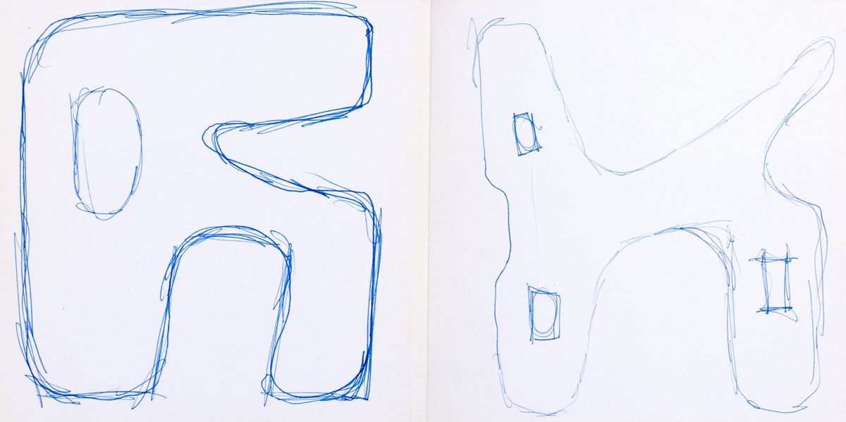 Gino Marotta - Nove disegni, tecnica mista su carta, 1964, cm 16 x 16