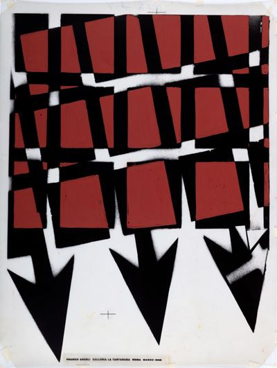 Bozzetto per il manifesto della Galleria La Tartaruga, smalto su due fogli di acetato, 1968