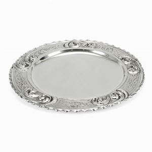  - A silver plate, end 19th century