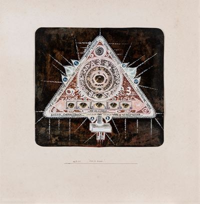 Ideé de cerveau, tecnica mista e collage su cartoncino, 1967