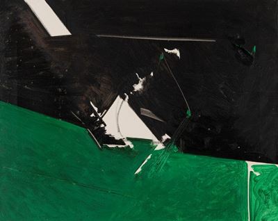 Prato e Luna, olio su tela 40 x 50 cm