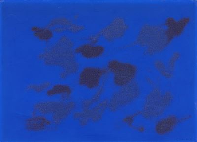 Cangiante Blu-Grigio, acrilico e tecnica mista su tela