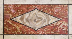  - Rectangular top in polychrome marble