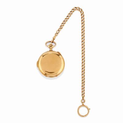 Orologio da tasca, oro rosso 18K con quadrante chiaro