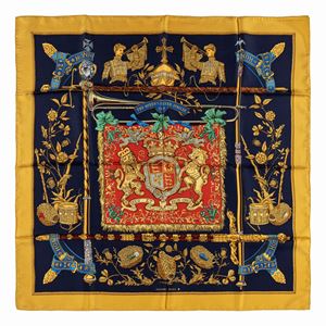 Hermès - Dieu et mon droit silk twill scarf