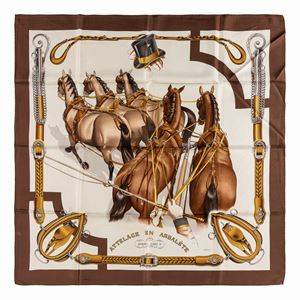 Attelage en arbal&egrave;te silk twill scarf
