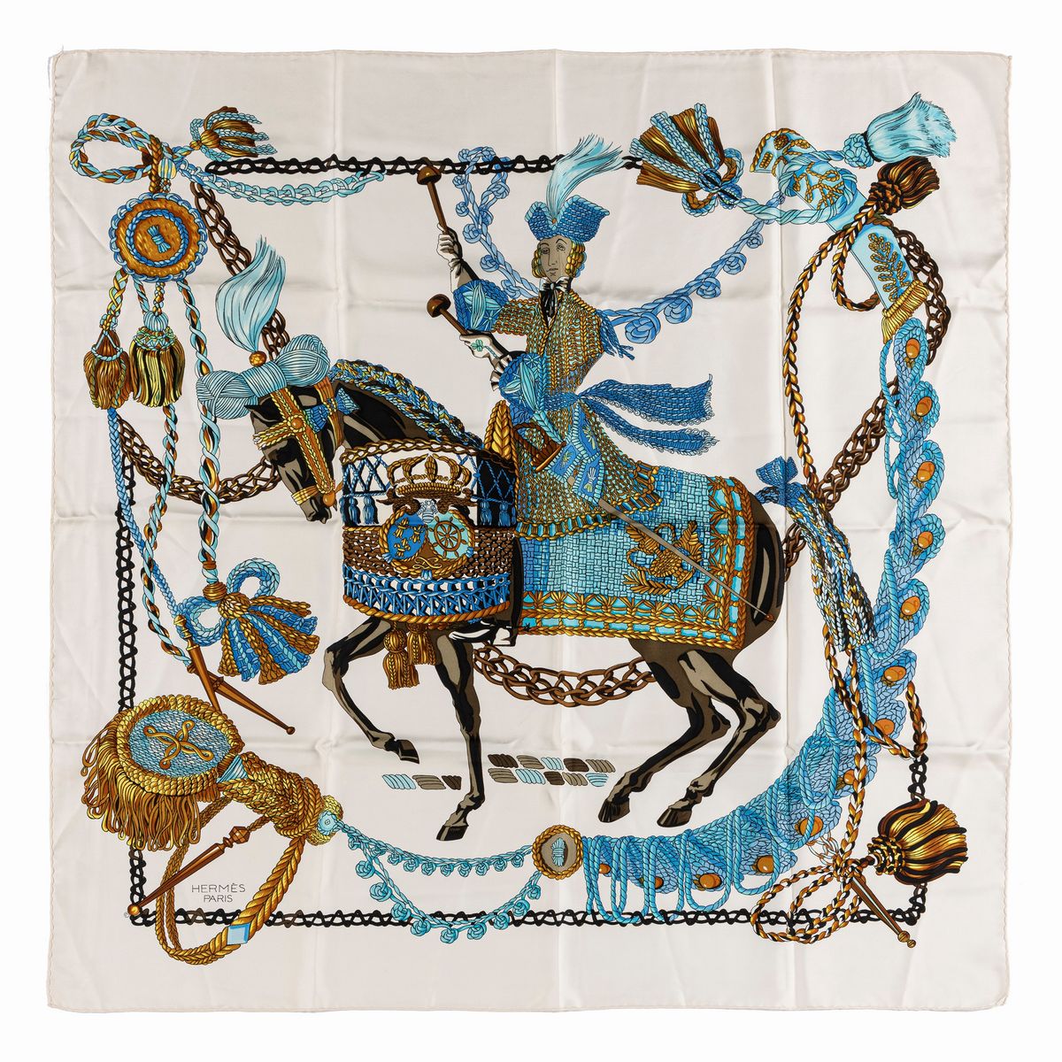 Sold at Auction: Hermes 'Vif Argent' silk scarf, designed in 2007