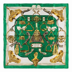 Etriers silk twill scarf