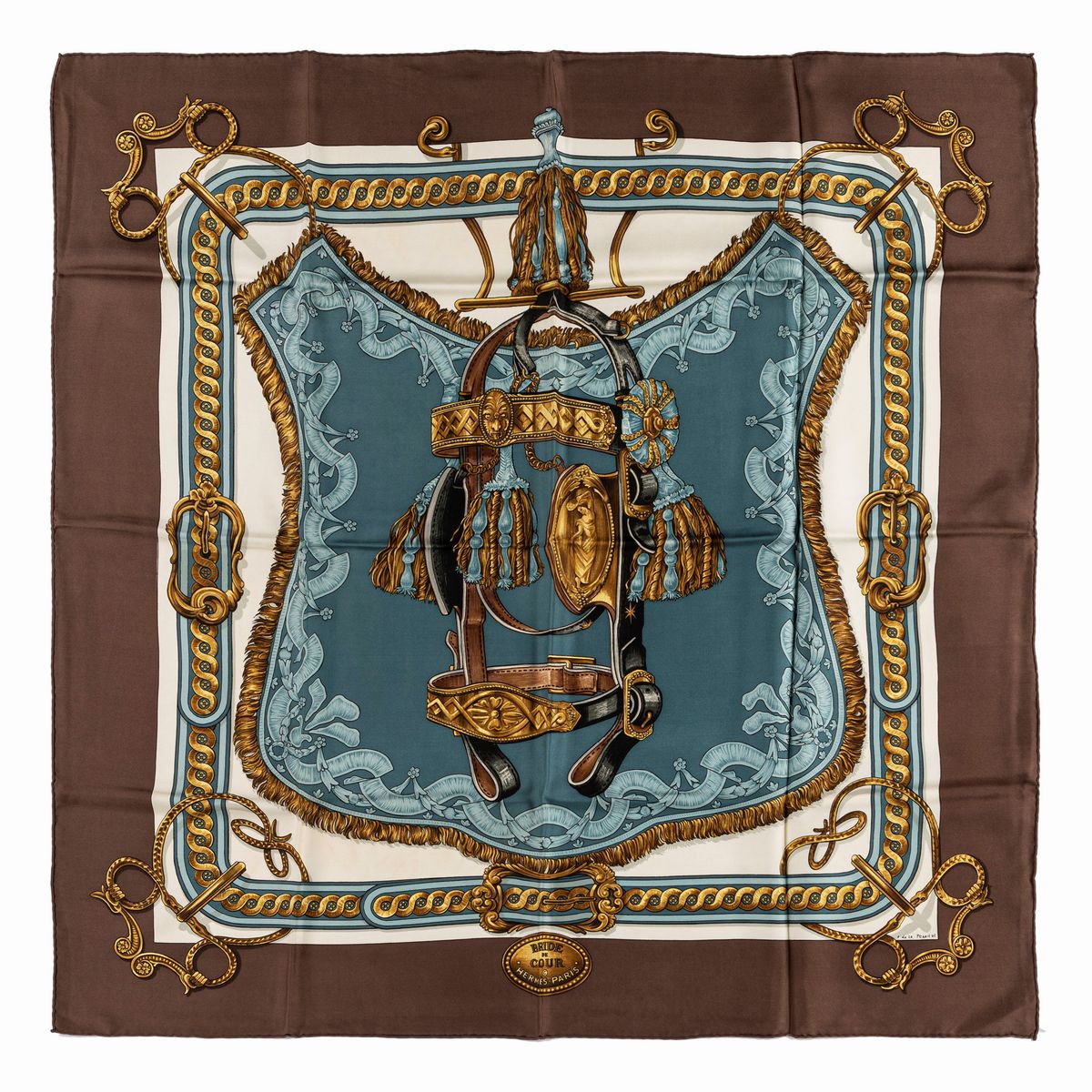 Hermès - Bride de coeur silk twill scarf 1970 | Luxury Fashion