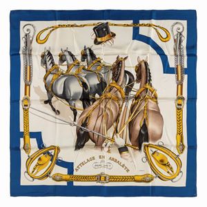 Hermès - Attelage en arbalète silk twill scarf