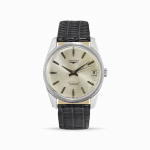 A stanley steel Longines Conquest automatica date wristwatch