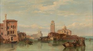 Stanfield George Clarkson - Venice, seen with the church of S. Pietro di Castello
