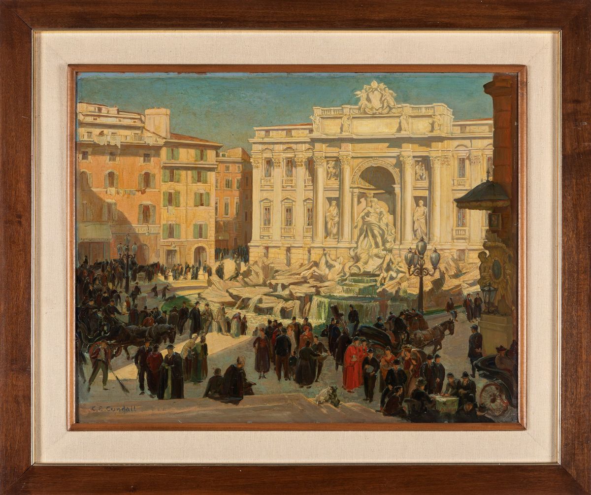 Charles Ernest Cundall - Roma, la Fontana di Trevi