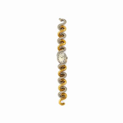 Orologio da donna in oro bicolore 18k con movimento a carica manuale