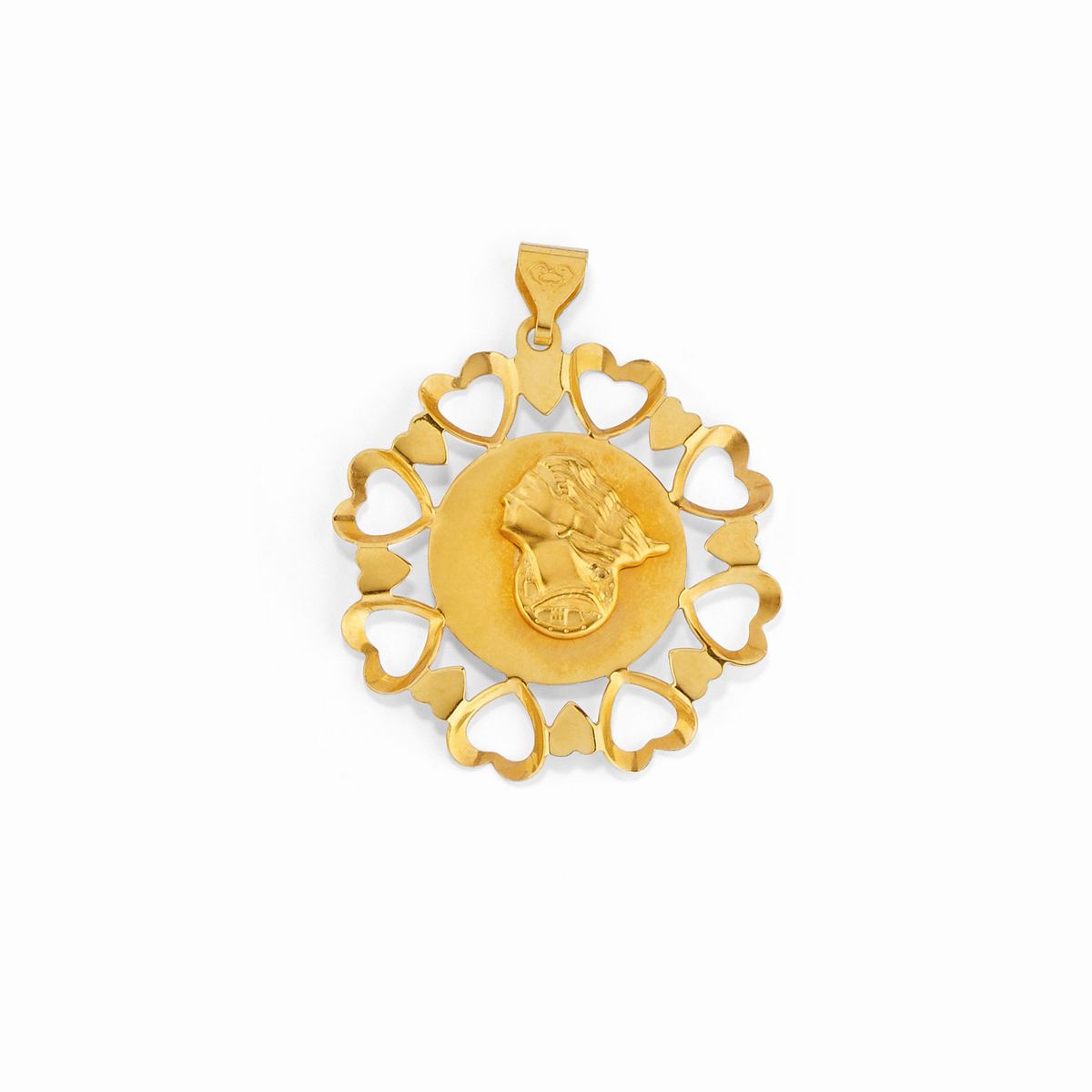 Tre pendenti in oro giallo 18k con pietre dure