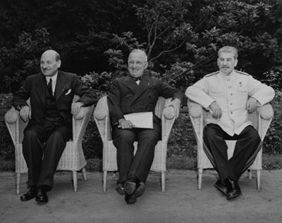 Stalin, Truman e Attlee