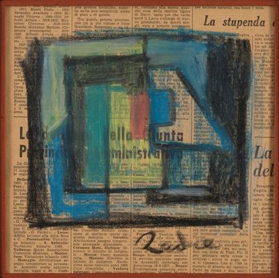 Senza titolo (pastelli su carta di giornale)