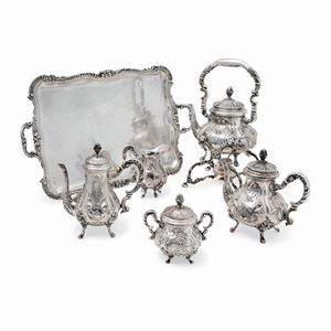 A silver tea and coffee service, Italy 19th Century