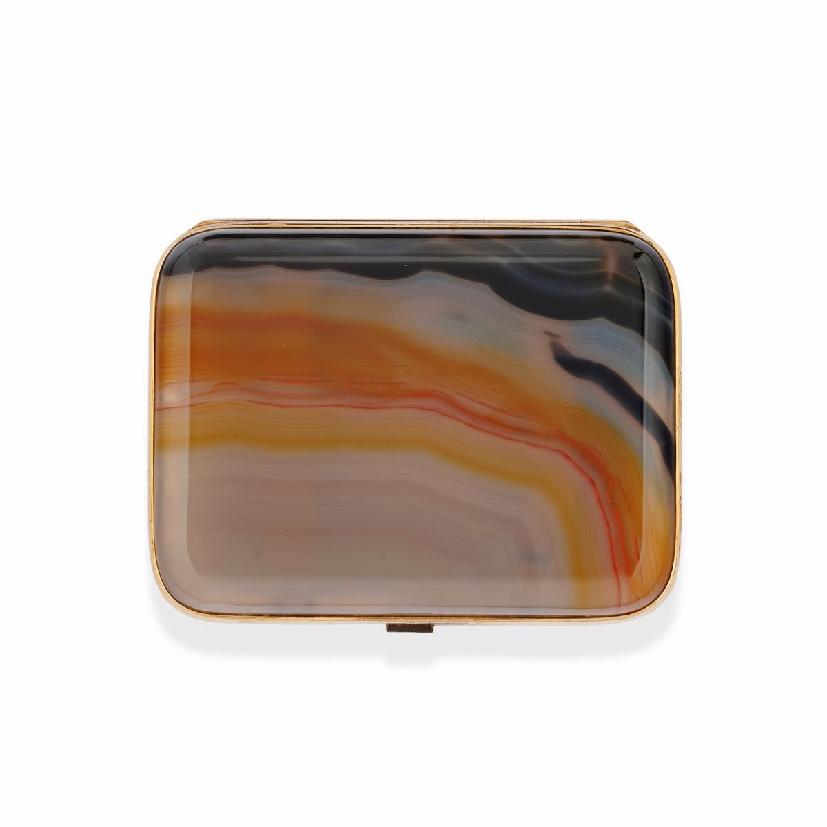 Due scatole in argento, oro giallo 18k, smalto e pietra dura