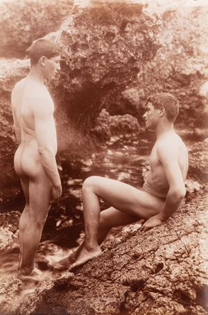 von Gloeden Wilhelm - Young Sicilians among the rocks