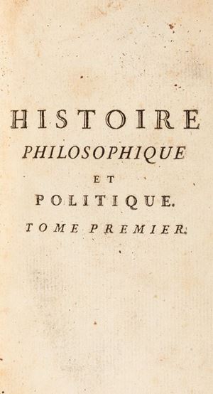 Histoire philosophique et politique des etablissements e du commerce des Européens dans le deux Indes