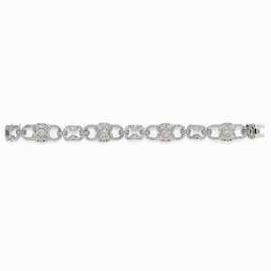 A platinum and diamond bracelet