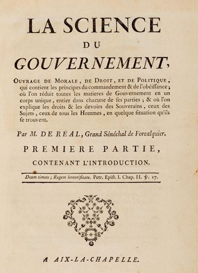 La Science Du Gouvernement. Ouvrage De Morale, De Droit, Et De Politique.
