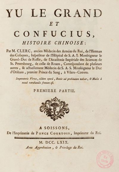 Yu le Grand Et Confucius. Histoire Chinoise