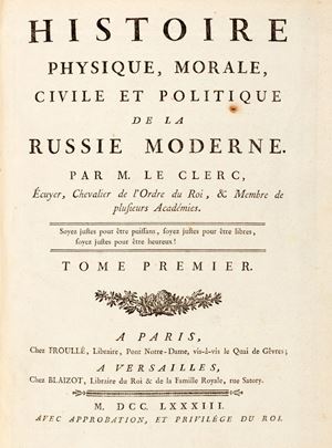 Histoire Physique, Morale, Civile et Politique de la Russie Moderne