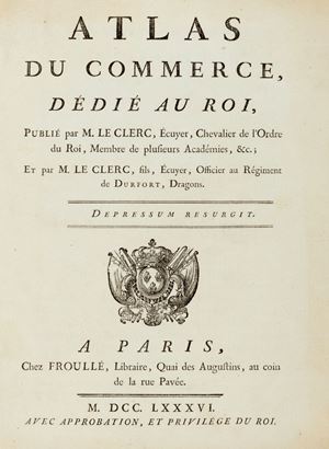 Atlas du commerce dédié au Roi