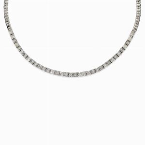  - Collana in oro bianco 14k e diamanti