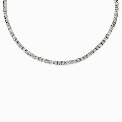 Collana in Oro Bianco 14k e Diamanti