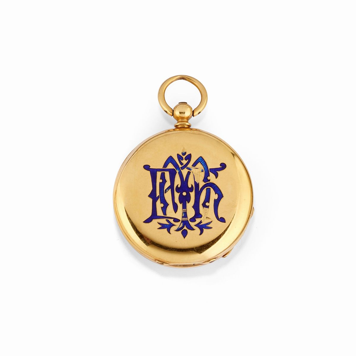 Orologio da tasca in oro giallo 18K con spillone in oro rosso 9K