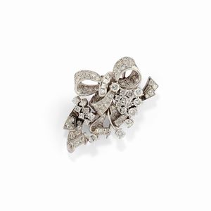 - Spilla in oro bianco 18k e diamanti