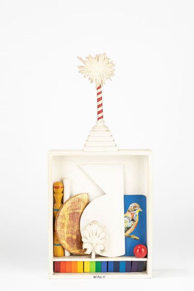 Composizione, tecnica mista, legno e collage