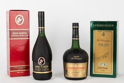 Selezione di Cognac Rémy Martin e Courvoisier, 70cl e 1 litro