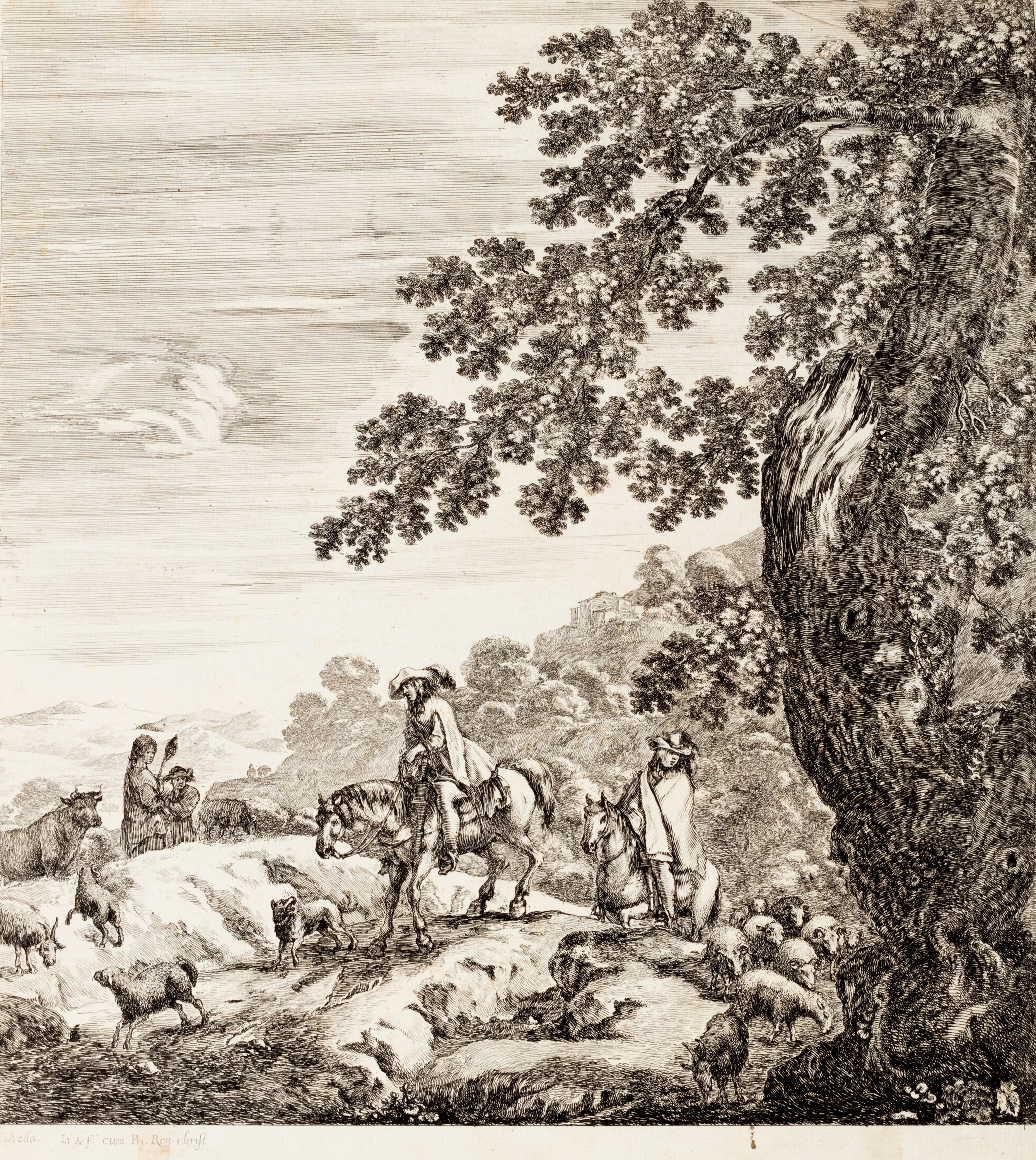 Stefano della Bella - Il banchetto dei Piacevoli, acquaforte, 1627