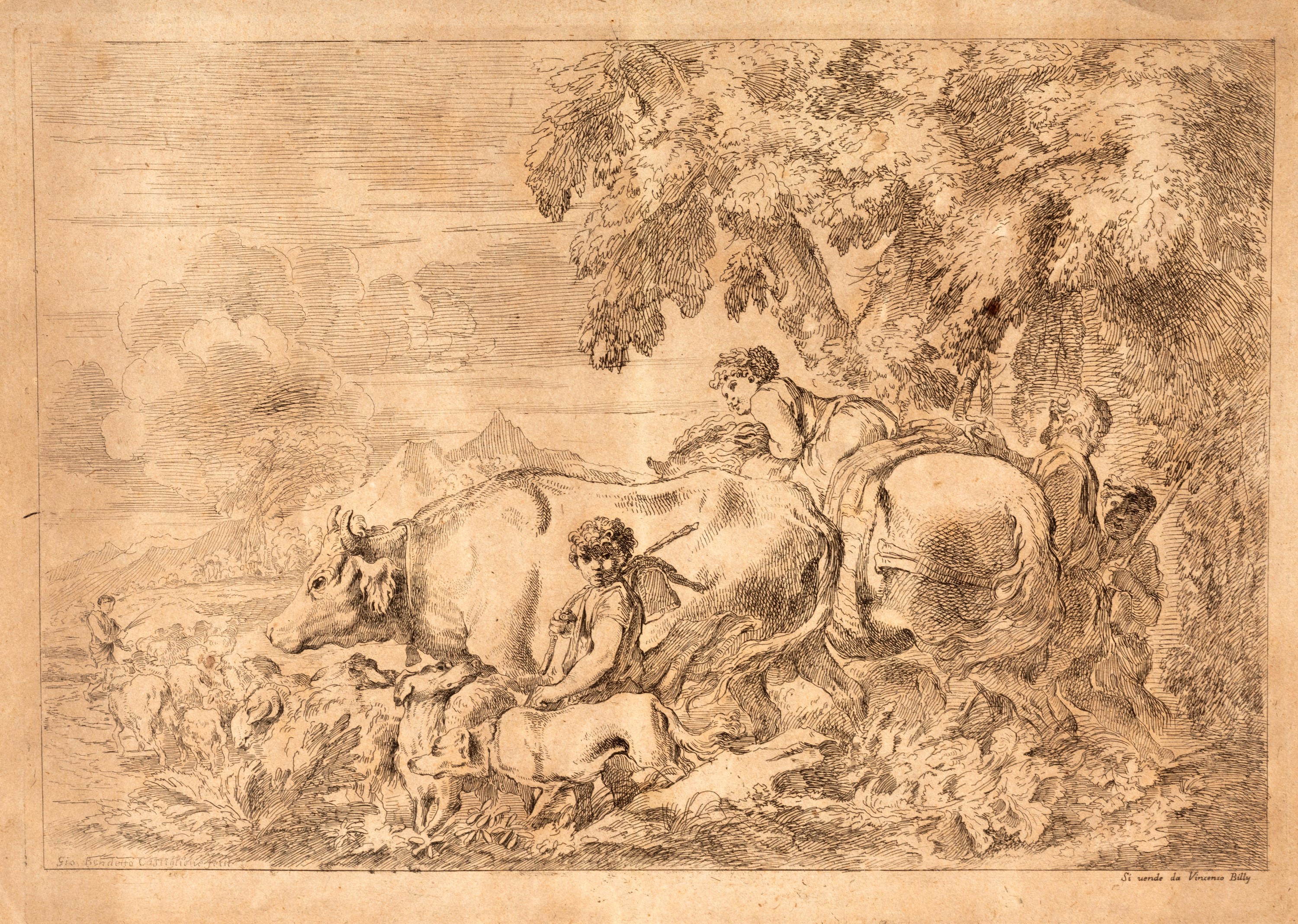 Incisioni - Giovanni Benedetto, Castiglione - The Flight of Incisioni - Giovanni Benedetto, Castiglione - The Flight of