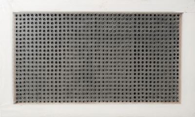 Volume a moduli sfasati, plastica fustellata su doppio telaio, 1960