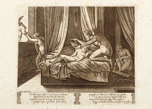 La favola di Psiche disegnata da Raffaelle Sanzio da Urbino, e intagliata a bulino in trenta mezzi fogli reali da intagliatori antichi, colla spiegazione in ottava rima sotto di ciascuna stampa] 1