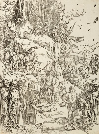 Dürer, Il martirio dei diecimila - xilografia su carta vergellata