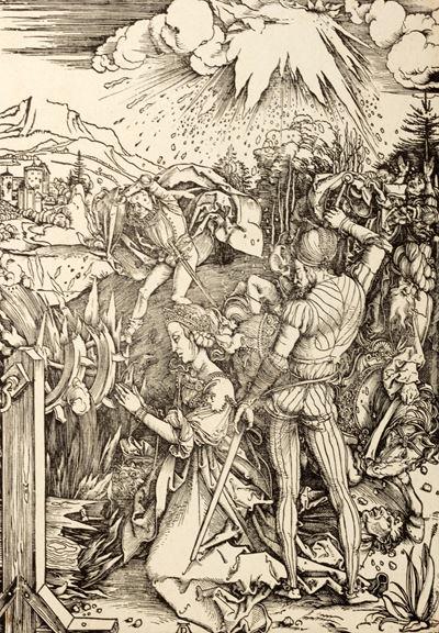 Durer, Il martirio di Santa Caterina, xilografia del 1500