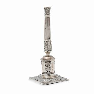 A silver candlestick