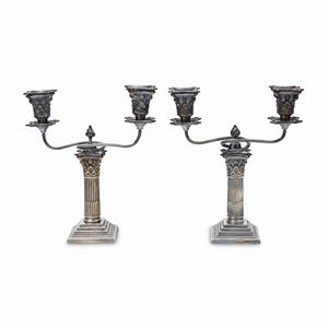 Two sliver plated candlesticks, Mappin & Webb