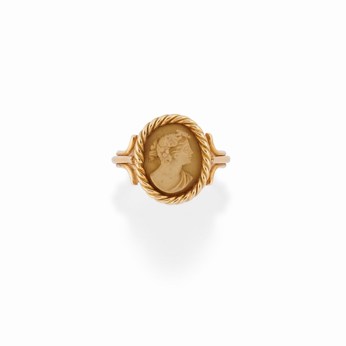 Demi Parure in Oro Giallo 18K con Cammei in Pietra Dura