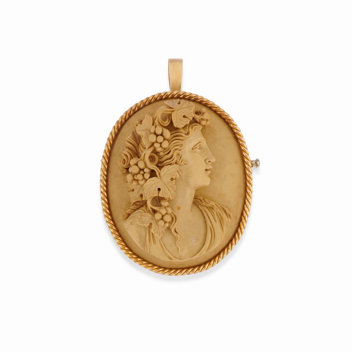 Demi Parure in Oro Giallo 18K con Cammei in Pietra Dura