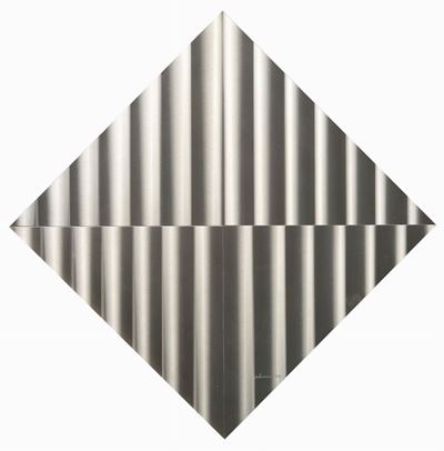 Superficie a testura vibratile, alluminio 38x38 cm, 1971